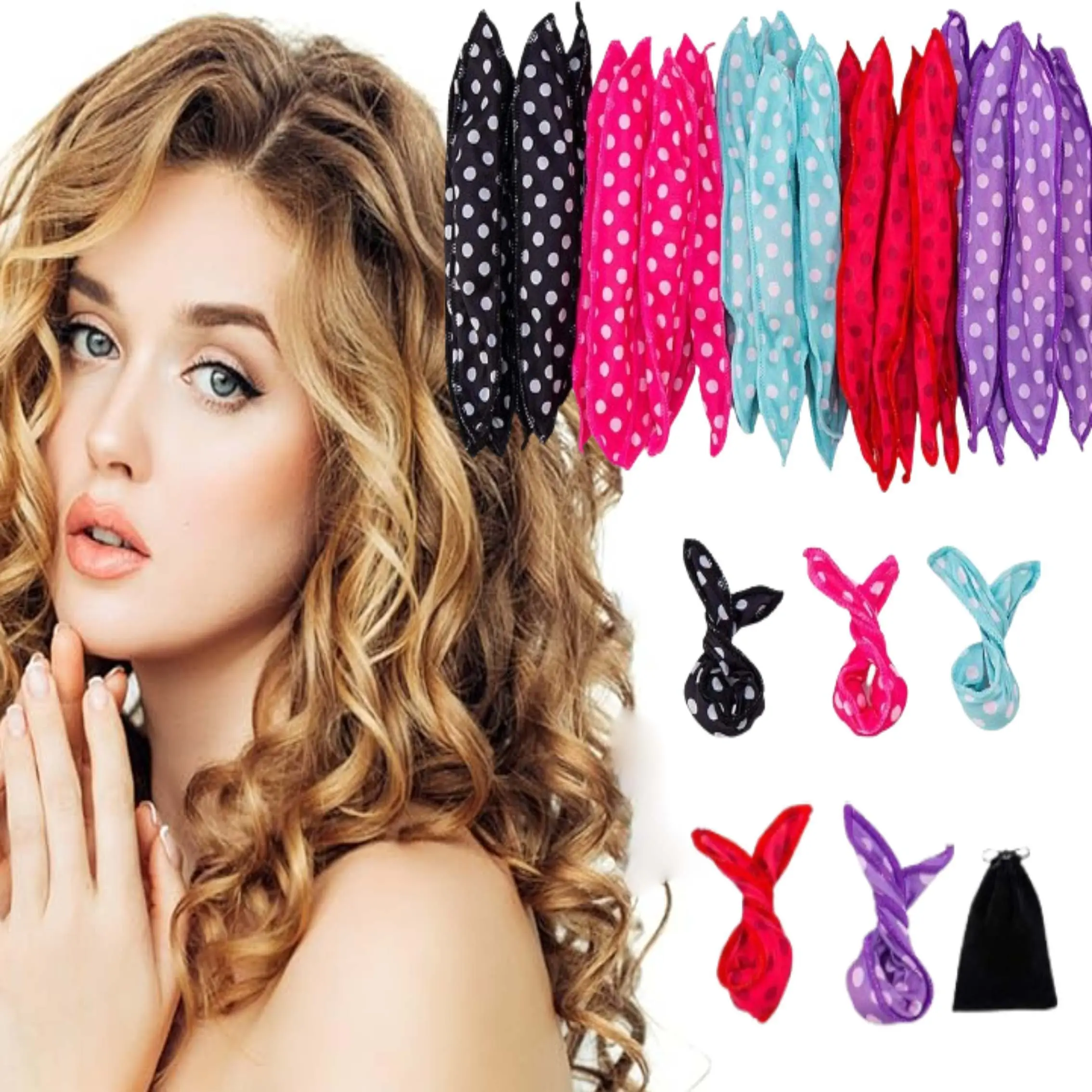 30 Pieces Soft Hair Curlers Rollers for Overnight Heatless Curls, No Heat Foam Rollers for Long Hair, Satin Sponge Curlers