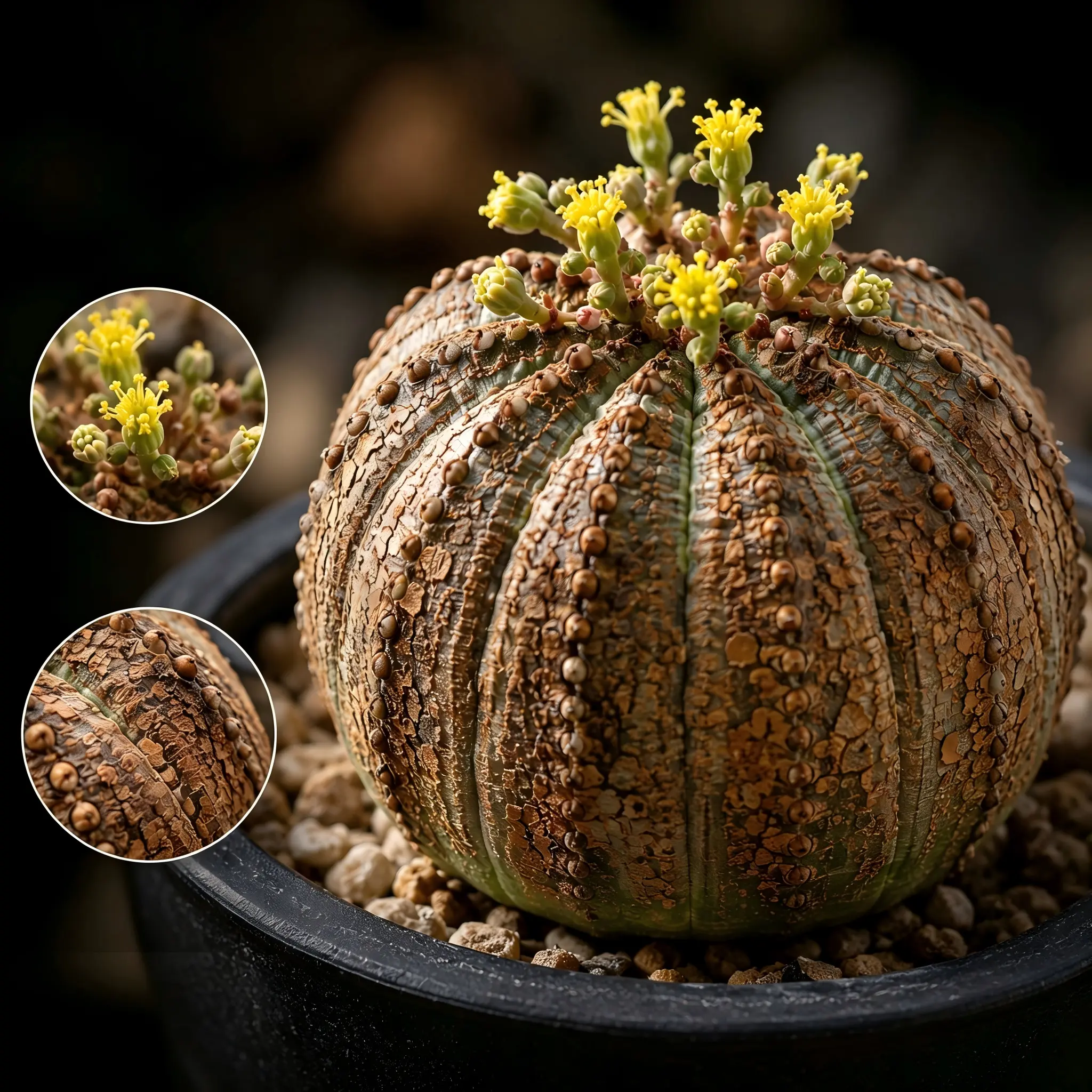 Euphorbia Obesa Succulent Plant - Unique Round Shape, Minimalist Desert Style, Ideal for Indoor Home Decoration, Perfect Gift for Succulent Enthusiasts