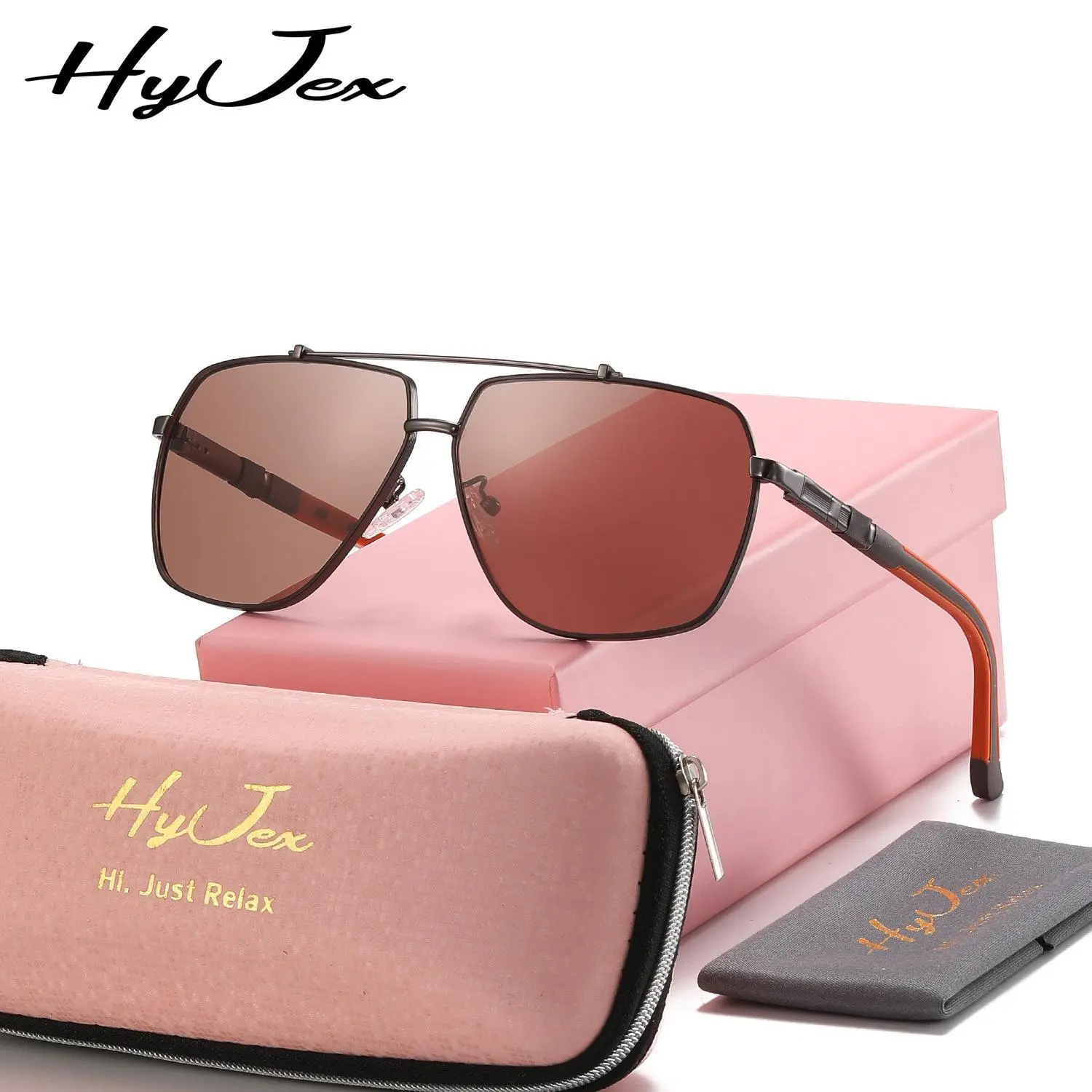 HyJex Unisex Lightweight Design Trend Full Frame Sunglasses Outdoor Casual Polarized Sunglasses UV400