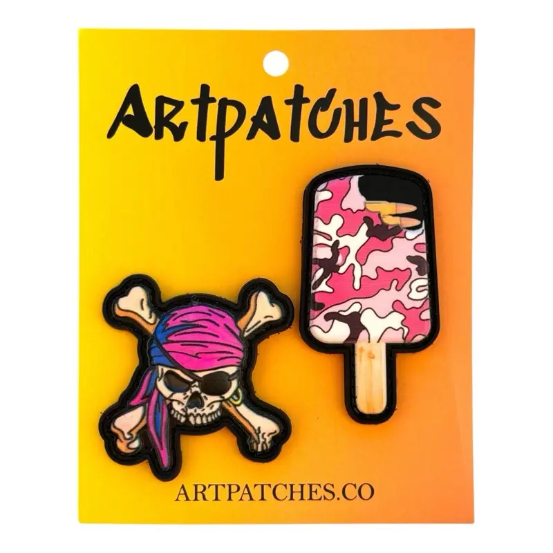 Pirate Skull & Camo Ice Pop PVC Patch Set