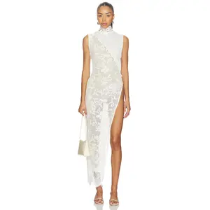 Yellow The Label Greta Lace Tunic Dress in Ivory