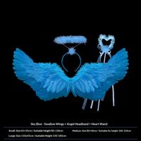 Sky blue wings + headband + wand