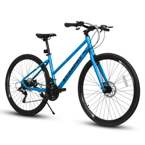 700Cx35 Road Bike with Aluminum Alloy Wheels, 21-Speed Gear System, Fixed Gear, Disc Brakes, Wide Tires – Ideal for Urban Commuting and Student Transportation ​ front suspension Dual Shock Dual Disc Folding Bike