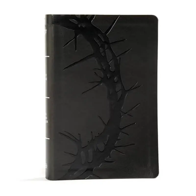 KJV Large Print Personal Size Reference Holy Bible - Charcoal LeatherTouch, Crown of Thorns Design, Red Letter Text, Pure Cambridge Text, Presentation Edition, Full-Color Maps, Easy-to-Read Type (Religion Books), 5.375” X 8.25” Page Size, 5.8 X 1.44 X 8.8