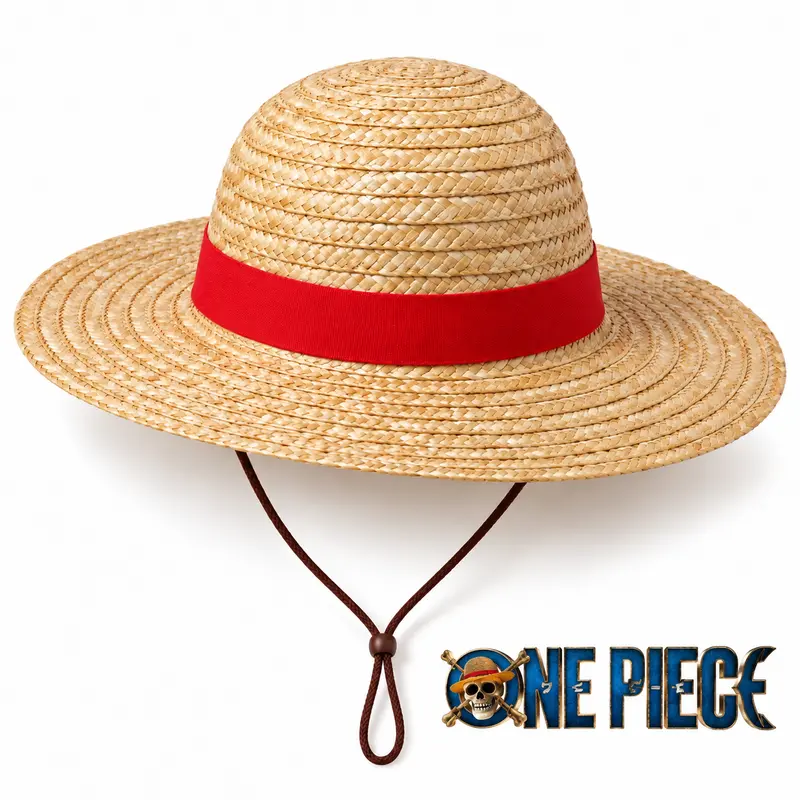 Netflix Officially Licensed Unisex ONE PIECE Luffy Straw Hat - Icon Look Wearable Anime Pirate Cosplay Prop with Chin Cord, Model Collectible Figurine, Gift-Ready Fan Pick, Birthday Gift Ideas for Fans 1 PIECE