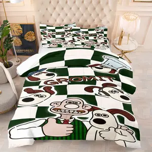 Invincible Headmaster Dog Pattern Bedding Set, Soft Adult Bedroom Decoration, Suitable for Giving to Friends and Family as Moving and Holiday Gifts, Includes 1 Bed Quilt and 1 or 2 Pillowcases Without Pillow Core