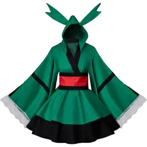 Anime Hero Dress Outfit Midoriya Izuku Costume Froppy Costume for Women Green