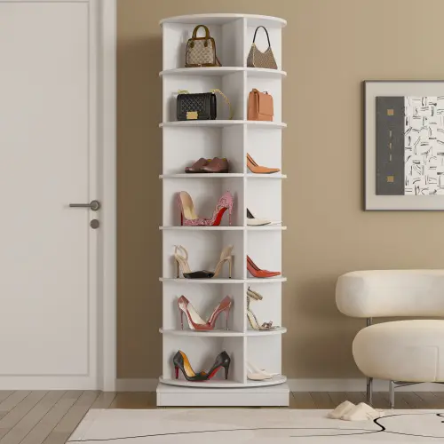 White + Particle Board+MDF+7 Tier