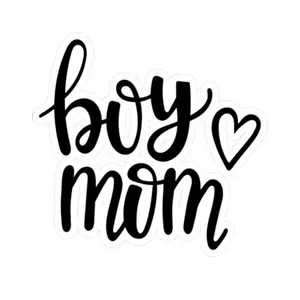 Boy Mom Kiss-Cut Stickers - Black Vinyl Decorative Stickers for Home Decor and Personalization