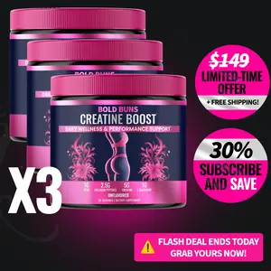 3 Pack | Bold Buns Creatine for Women – Build Strength, Support Skin Glow & Hair Heath, Recover Faster