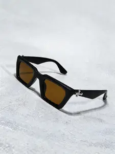 Unisex Geometric Frame Glasses, Criss Cross Design, Casual Fashion Accessory, Decorative Lens, All Seasons Wear, PC Material