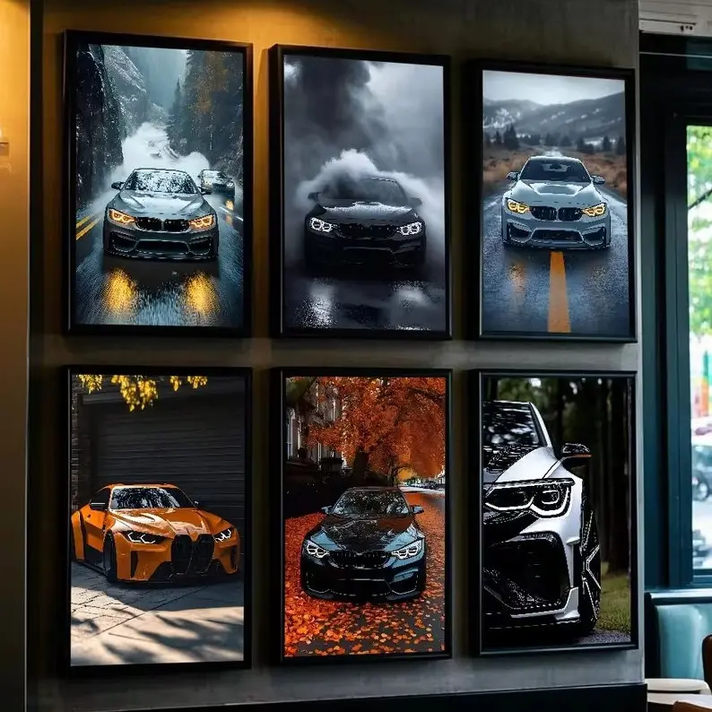 Wall Arts Posters F-Famous C- Cars F80 M3 8R Poster Art Paper Coffee House Bar Room Home Decor Poster Unframed HD Print Home Office Decor Unique Trendy Christmas Gift