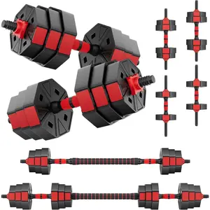 Professional Grade Adjustable Weight Dumbbell Set 2 Weight Set for Home Gym 3 in 1 Used as Barbell, Dumbbell, Upper Push Rod 44lb/66lb Men and Women Free Weight Dumbbell Set