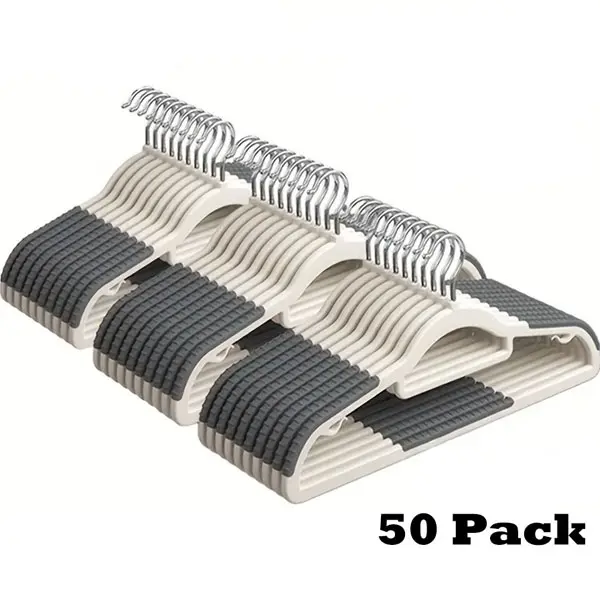 50/20/10 Pack Heavy Non-Slip Hangers  - Durable, Sturdy, and Space-Saving Design for Shirts, Pants, Suitable for Indoor Storage, Outdoor Drying, Clothing Display, Standard Hanger, Wardrobe Storage