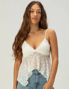 FULL TILT  Womens Lace Babydoll Top
