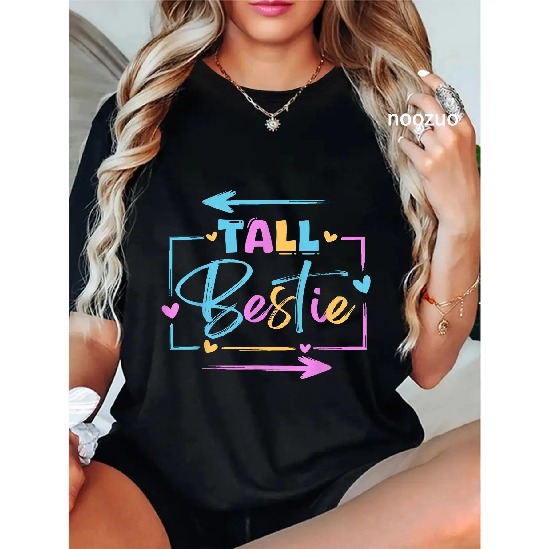 100% Cotton Best Friends Matching Tall Bestie Short Bestie Squad BFF T-Shirt
