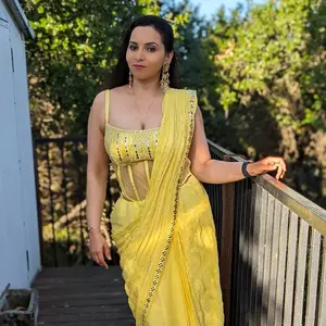 NAWABZADI 01  Lemon Yellow Corset Saree