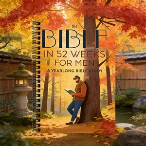 Advanced Men's Spiritual Journal, 365 Daily Faith Reading & Reflection, Prayer Log, Father Husband Gift, Complete Bible in One Year