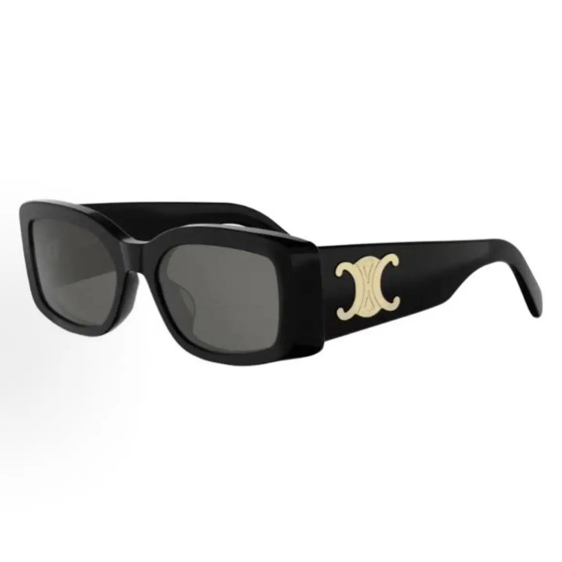 Pre-owned Brand New,Celine Black Triomphe Rectangular Sunglasses