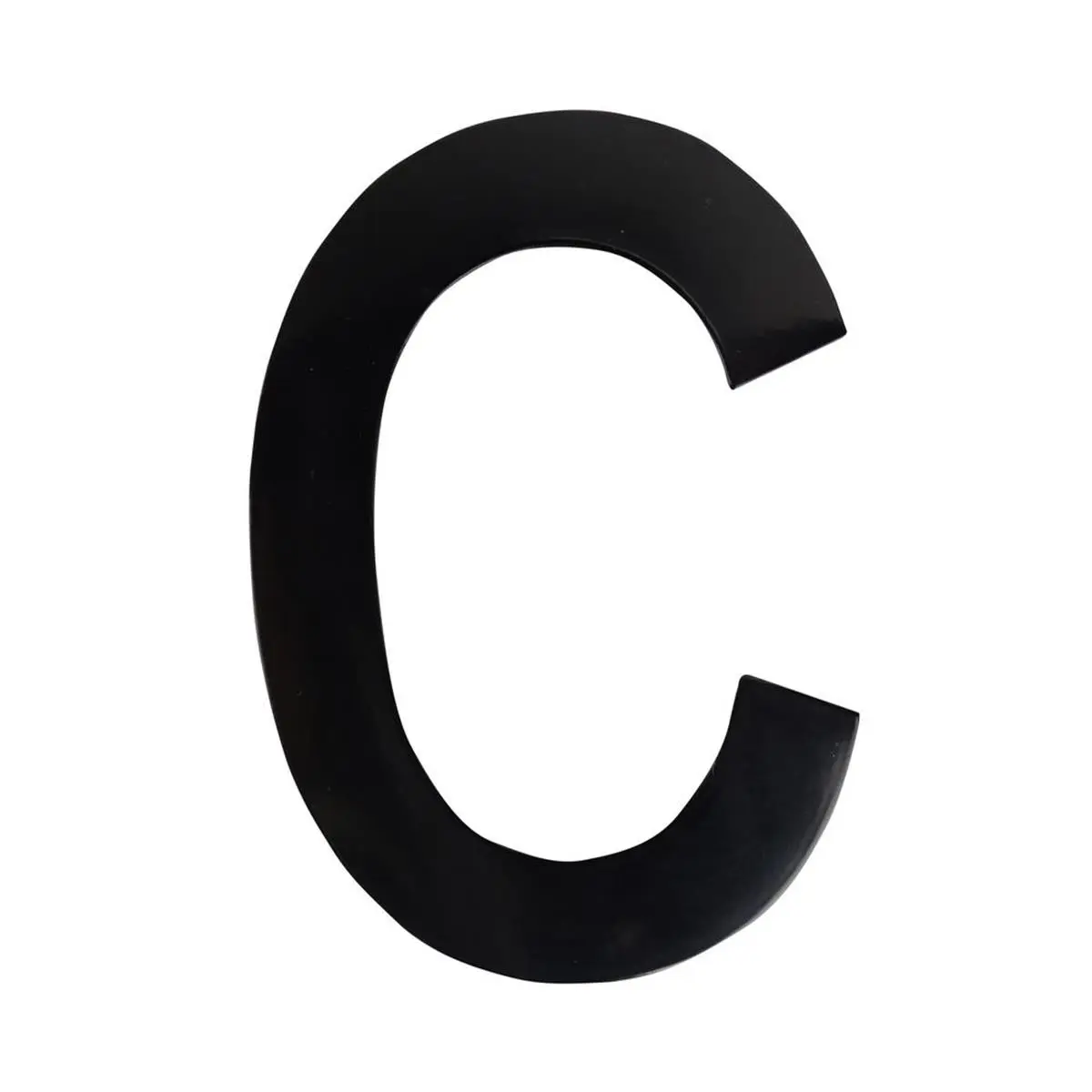Architectural Mailboxes 3582B-C 4 in. Brass Floating Wall House Letter C, Black House Number Sign, Signs