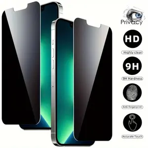 2Pcs Privacy Protective Screen Protector For iPhone 17/17Air/17 Pro/17 Pro Max iPhone 16, 15, 14, 13, 12, 11 Pro Max - Anti Fingerprint Tempered Glass Screen with Privacy Shield Smartphone Cellphone Accessories