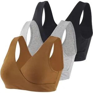 Maternity Underwear and Maternity Bra Set - Wireless Cotton Blend Soft Breathable Underwear, Cross-Over Front Postpartum Sleep Bra with Drop-Down Cups, Fluctuation Fit for Nursing Moms