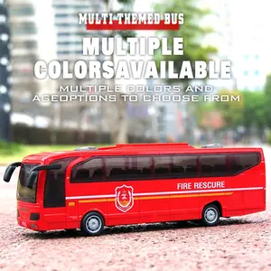 Large Bus Toy for Kids with Realistic Design, Durable Material with Soft Rubber Mirrors, Perfect Christmas Gift for Children Ages 3 and Up