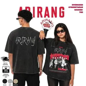 Vintage Boys Arirang World Tour 2026 Shirt Tank Top, Retro Black & White Aesthetic Shirts, RM Jin Suga J Hope Jimin V Jung Kook Lightweight Cotton Washed Tee, Gift Merch For KPOP Army Fans