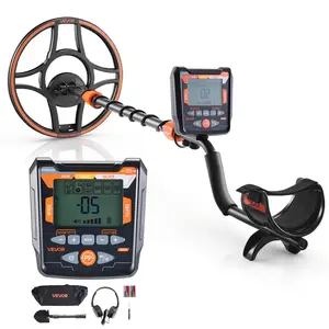 【FathersDayGift】VEVOR Metal Detector for Adults, 12", Professional High Accuracy Gold Detector, IP68 Waterproof Search Coil with Display, Headphones, 6 Modes, Adjustable Length, for Detecting Gold Treasure Hunting