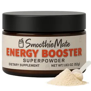 Smoothie Mate Energy Booster Powder, Unflavored Caffeine Supplement for Smoothies and Shakes, 100 mg Natural Caffeine per Serving, Zero Sugar Energy Drink Mix, 40 Servings