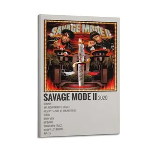 Savage Mode II Poster for Bedroom Aesthetic Canvas Wall Art Living Room Posters Painting Picture Print Modern Family Decor Artist Bathroom Poster