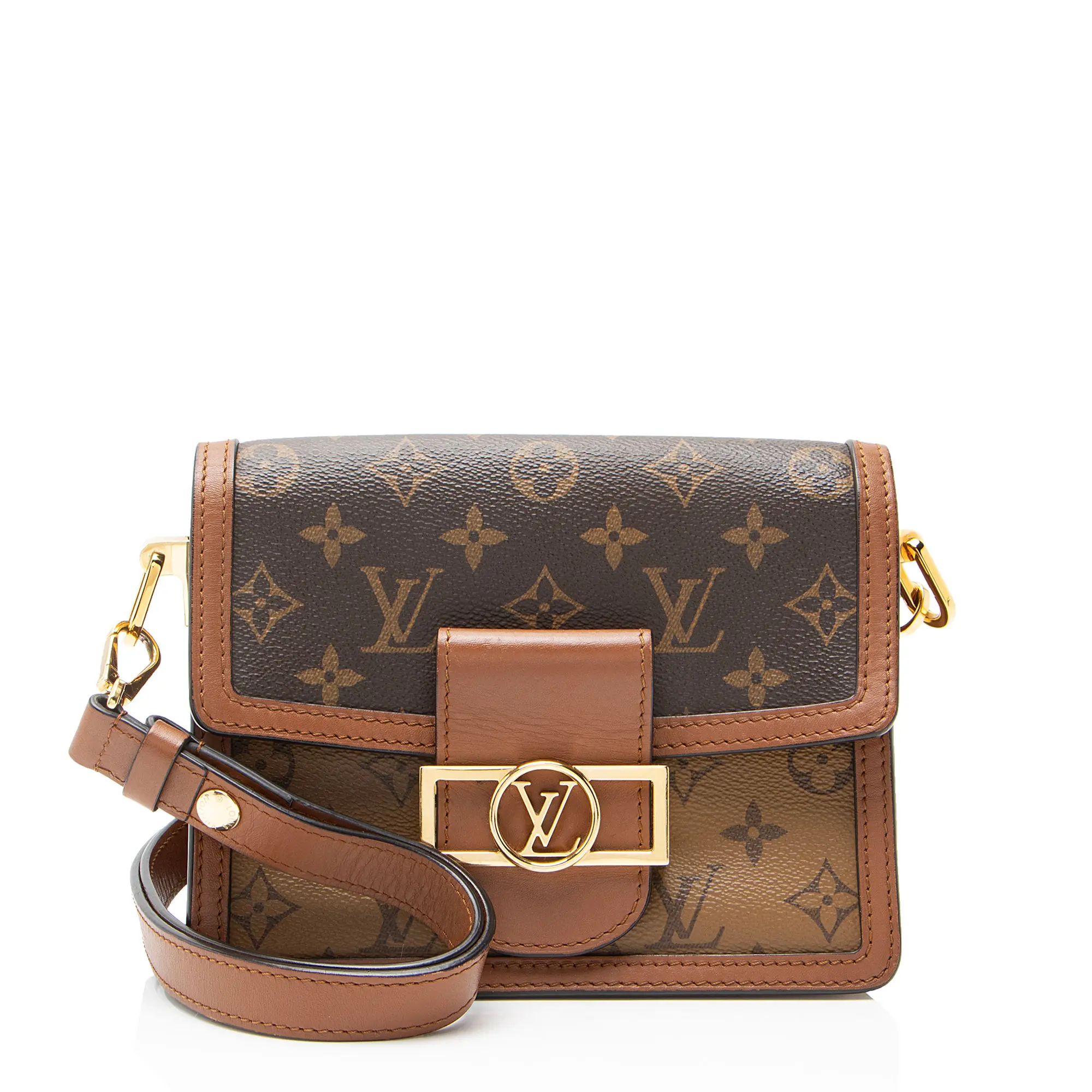 Pre-owned Louis Vuitton Leather Crossbody Bags Reverse Monogram Dauphine Mini Shoulder Bag