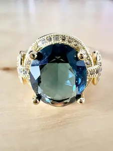 Regal Meridian Deep Blue Plated Statement Ring