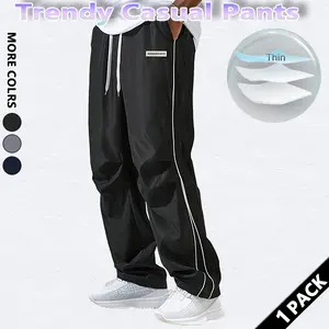 Loose Sports Pants Men's Trousers Grey Side Stripeswith Gold Accent Stripe Comfortable DesignAthleisure Style Bottoms Athletic Bottoms Gymwear Halloween Gifts