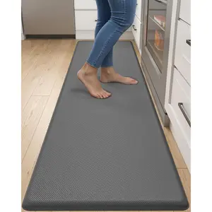 DEXI Kitchen Mat Cushioned Anti Fatigue, Extra Long Large Comfort Standing Floor Mats Waterproof, Memory Foam Antifatigue Runner Rug for Desk Office, Sink, Laundry, 70x20, Grey