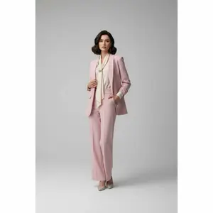 Set Pink Women's Professional Blazer & Pant Suit in Soft Pink Color for Office Wear