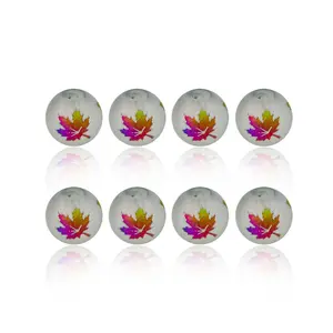 50pcs Christmas Maple Leaf Flower Ceramic Beads for Jewelry Making Electroplated Hexagram Pattern Beads For DIY Handmade Crafts Jewelry Making Bracelets Necklace Christmas Birthday Gift