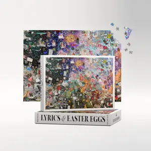 Pastel Pop Lyrics & Easter Eggs Puzzle (500 or 1000 Pieces) – 30” x 20” Collage Jigsaw Puzzle | Official Haus of Moods