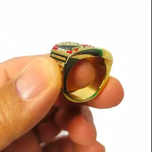 Men's Unisex Vintage Wrestling Inspired Stainless Steel Ring Size 11.5 | Championship Style Collectible Jewelry with Gift Box | Trendy Statement Ring for Sports Fans & Best Friend Gifts