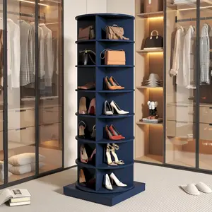 7-Tier Rotating Shoe Rack 360° Revolving Shoe Storage Organizer Free Standing Spinning Shoe Rack Tower Shoe Storage Hold Over 28 Pairs of Shoe for Living Room Entryway