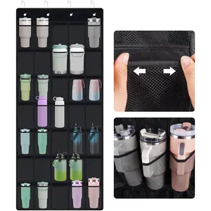 NiHome Multi-Functional 35 Pockets Door Hanging Organizer for Stanley Tumbler, Large Capacity Elastic Mesh Secure Storage Cup Holder,for Home Hangable