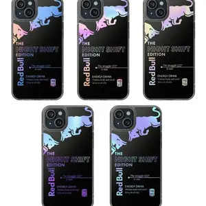 RedBull Night Shift Holographic Phone Case for iPhone 13-16 & Samsung S24-S22 - Waterproof Curious George Design - Durable Polycarbonate & TPU Protection