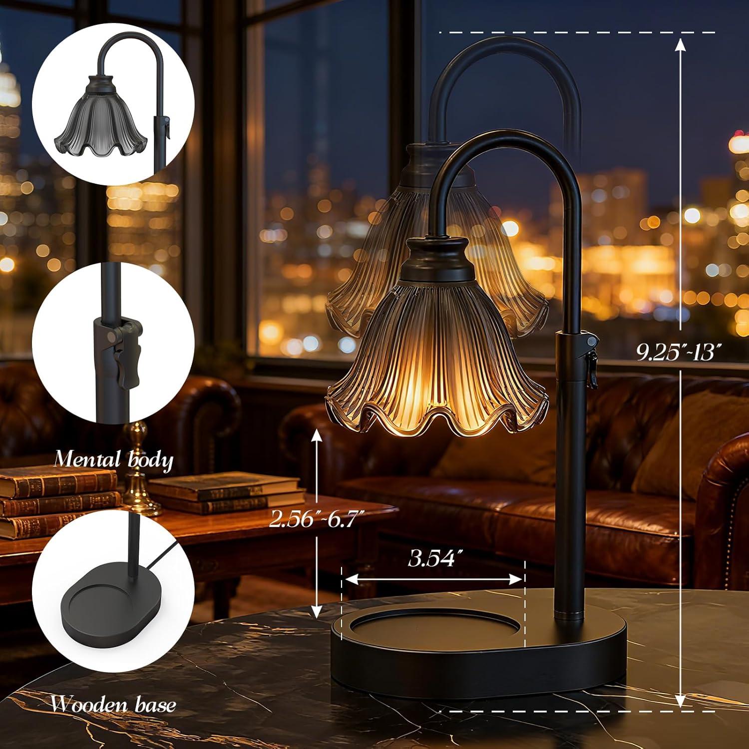 Candle Warmer Lamp with Timer and 4 Brightness Levels, Height Adjustable Candle Lamp Warmer for Bedroom, New Home Decor, Housewarming Gifts for Women