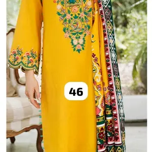 Zellbury Original Embroidered Suit - 3 pcs Stitched Elegant Traditional Pakistani Outfit in Saffron Color for Women's Casual Wear - Dress