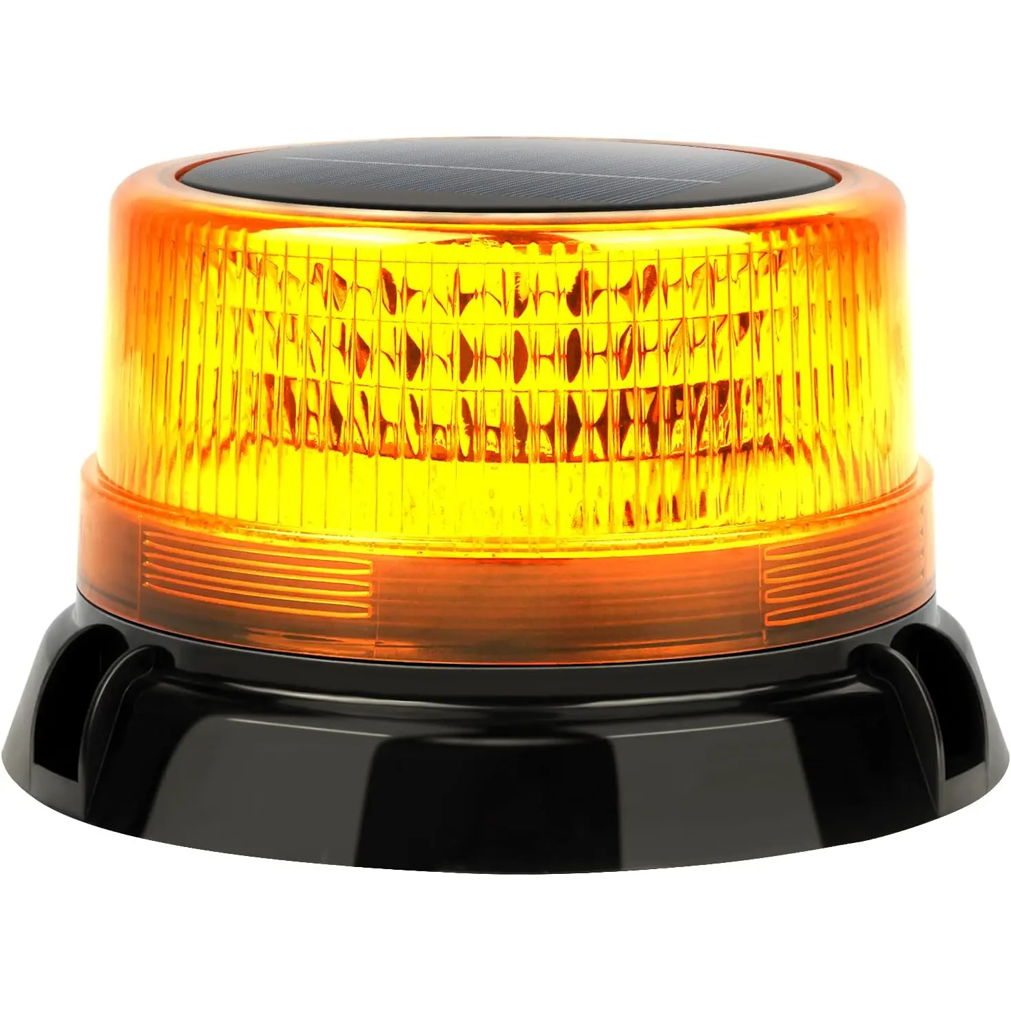 LED Solar Powered Emergency Safety Warning Light - 360-Degree Rotating, Strobe Mode, Waterproof, ABS Construction, Universal Compatibility for Road Construction, Vehicle Use, Solar Lights