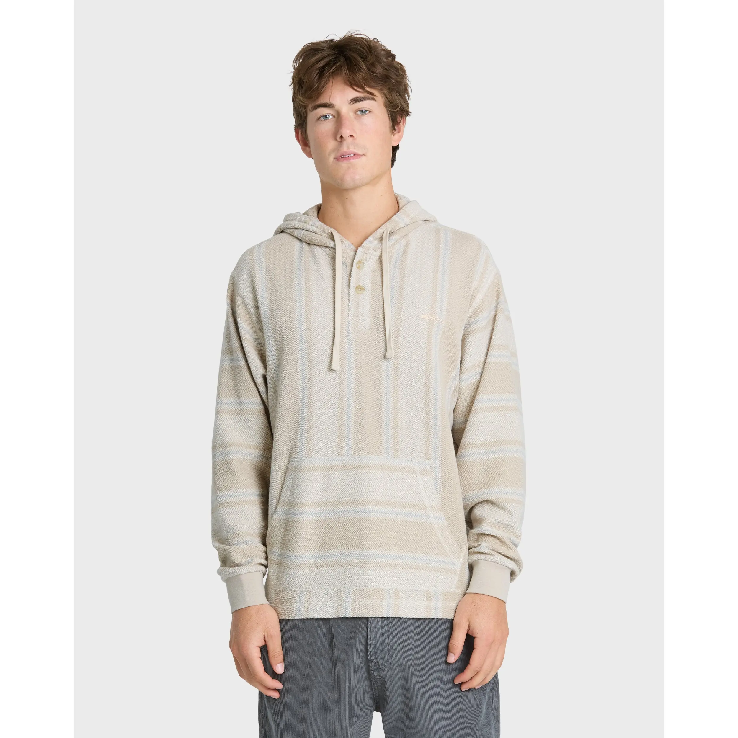 Quiksilver | Chileno Henley Hoodie | Men's 100% Cotton Polyester Fleece Lined Button Front Hooded | Everyday Wear Knit Menswear