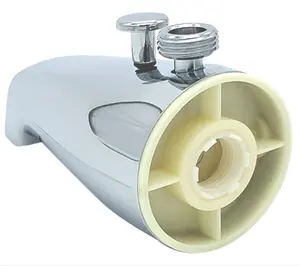 Tub Spout with Rear Diverter & Brass Top Shower Adapter 3/4 inch to 1/2 inch IPS Face Bushing 5-1/4 inch Length Chrome Finish