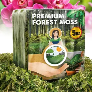 Dried Moss for Potted , Forest Orchid Moss for Potting Mix, Sphagnum Potting Moss for  Indoor, Real Moss Soil Cover for Houseplant (5 OZ)