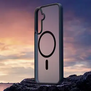 Luxury Magnetic Matte Transparent Protective Anti-Shock Protection Wireless Charging Phone Case, Compatible with Samsung S21 S22 S23 S24 S25 Plus Ultra FE Mobile Phone Covers, Shells, Accessories