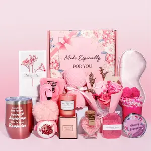 Birthday Gift Basket, 1 Set Cup & Bath Accessories Gift Box for Women, Gift Basket for Her, Women, Friends, Lovers, Mothers Day Gift Basket